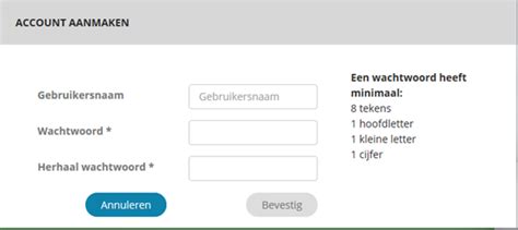 Account aanmaken en/of de eerste keer inloggen in .